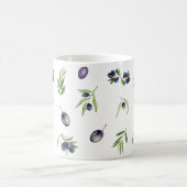 Waterverf voor zwarte olijven en olijventeelt koffiemok (Center)