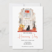 Waterverf Voordeur Halloween Housewarming Kaart (Voorkant)