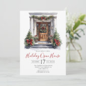 Waterverf Voordeur Vakantie Open Huis Kaart (Staand voorkant)