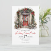 Waterverf Voordeur Vakantie Open Huis Kaart (Staand voorkant)