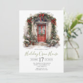 Waterverf Voordeur Vakantie Open Huis Kaart (Staand voorkant)