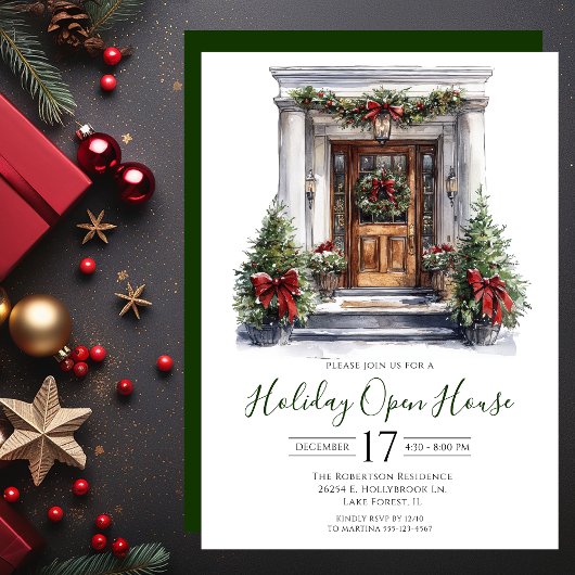 Waterverf Voordeur Vakantie Open Huis Kaart