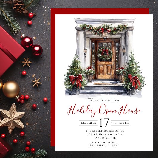 Waterverf Voordeur Vakantie Open Huis Kaart