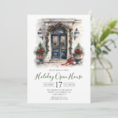 Waterverf Voordeur Vakantie Open Huis Kaart (Staand voorkant)