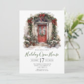 Waterverf Voordeur Vakantie Open Huis Kaart (Staand voorkant)