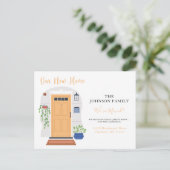 Waterverf voordeur We hebben een nieuw adres verpl Briefkaart (Staand voorkant)