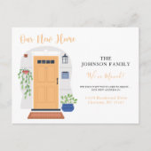 Waterverf voordeur We hebben een nieuw adres verpl Briefkaart (Voorkant)