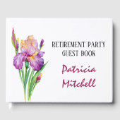 Waterverf voorjaar Iris Bloemen Retirement Party Gastenboek (Voorkant)