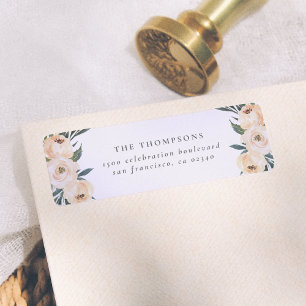 Waterverf Voorjaars Peony Aangepaste naam Retourad Etiket