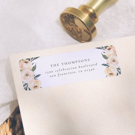 Waterverf Voorjaars Peony Aangepaste naam Retourad Etiket