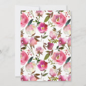 Waterverf Voorjaarsbijeenkomst Floral Weddenschap Kaart (Achterkant)