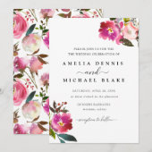 Waterverf Voorjaarsbijeenkomst Floral Weddenschap Kaart (Voorkant / Achterkant)