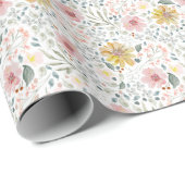 Waterverf Voorjaarsbloem Cadeaupapier (Rol Hoek)