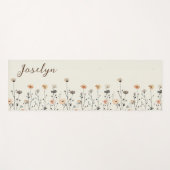 Waterverf voorjaarsbloemen met naam rustieke bloem yogamat (Voorkant (horizontaal))