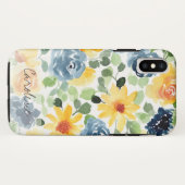 Waterverf voorjaarsbloemen. voeg naam toe. Case-Mate iPhone case (Achterkant (horizontaal))