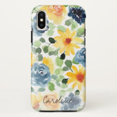 Waterverf voorjaarsbloemen. voeg naam toe. Case-Mate iPhone case (Achterkant)