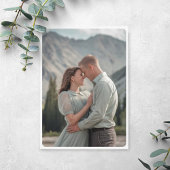 waterverf voorjaarsbloesem met fotobruiloft kaart