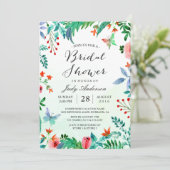 Waterverf Voorjaarsglanzende  Floral Vrijgezellenf Kaart (Staand voorkant)