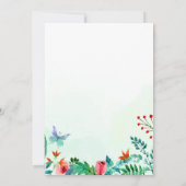 Waterverf Voorjaarsglanzende  Floral Vrijgezellenf Kaart (Achterkant)