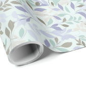 Waterverf voorjaarsmunt en lavendelbloemblaadjes cadeaupapier (Rol Hoek)