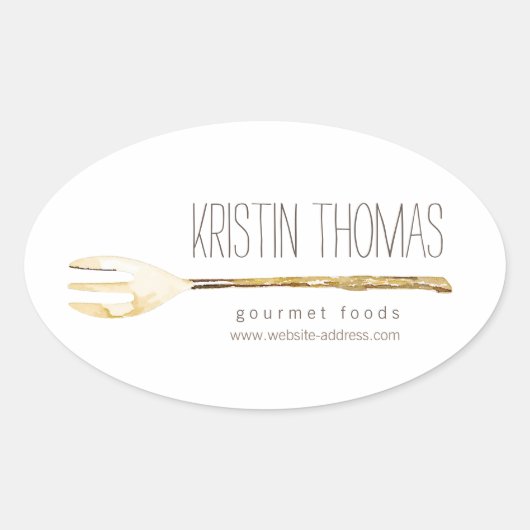 Waterverf vork catering, chef-kok, voedsel Sticker (Voorkant)