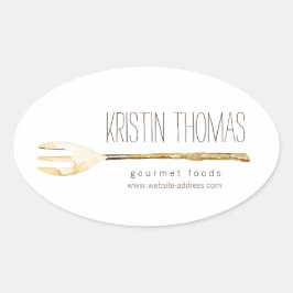 Waterverf vork catering, chef-kok, voedsel Sticker