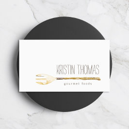 Waterverf vork catering, chef-kok, voedsel Visitek Visitekaartje