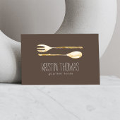 Waterverf vork en lepel catering visitekaartje