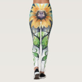 Waterverf Vorm Zonnebloem Artiest Premium Leggings (Achterkant)