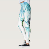 Waterverf Vorm Zonnebloem Artiest Premium Leggings (Links)