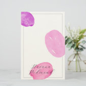 Waterverf vormen roze frame Briefpapier (Staand voorkant)