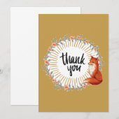 Waterverf Vos Bloemenkrans Bedankkaart (Voorkant / Achterkant)