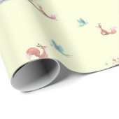 Waterverf vos boom inpakpapier (Rol Hoek)
