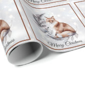 Waterverf vos- en sneeuwvakantiepapier cadeaupapier (Rol Hoek)