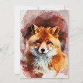 waterverf vos feestdagenkaart (Voorkant)