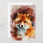 waterverf vos feestdagenkaart (Voorkant / Achterkant)