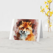 waterverf vos kaart (Gele Bloem)