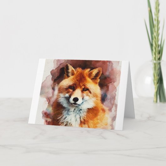 waterverf vos kaart (Voorkant)