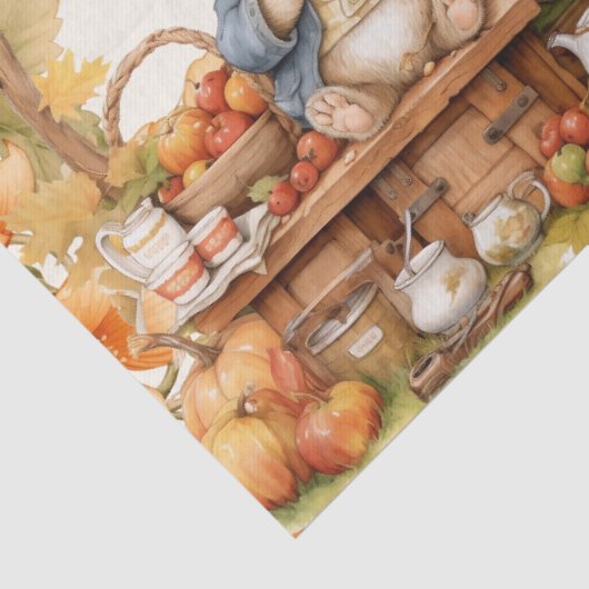 Waterverf Vos Pompoenen & Herfst Foliage Decoupage Tissuepapier (Detail)