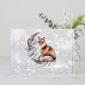 Waterverf, vossen en sneeuw, aangepast kerstmis folie feestdagenkaart (Staand Voorkant)