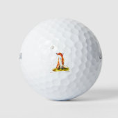 Waterverf vossenbos bosbeboten rustige baby golfballen (Voorkant)