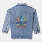 Waterverf Vraag Me Over Vastgoed Denim Jas Jacket (Achterkant)