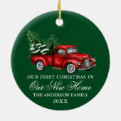 Waterverf Vracht ons nieuwe Thuisgroene Keramisch Ornament (Achterkant)