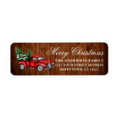 Waterverf  Vrachthout kerstadres Etiket (Voorkant)