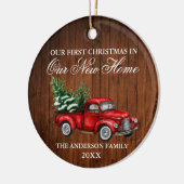 Waterverf  Vrachtwagen Kerstmis Nieuw startpunt Keramisch Ornament (Links)