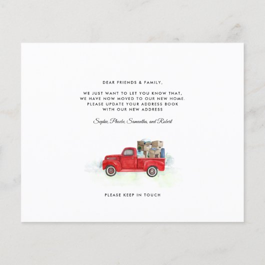 Waterverf Vrachtwagen Nieuwe adresaankondiging ver (Achterkant)