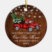 Waterverf  vrachtwagenlantaarns nieuw startpunt keramisch ornament (Voorkant)