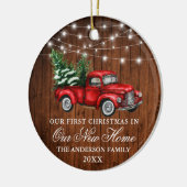 Waterverf  vrachtwagenlantaarns nieuw startpunt keramisch ornament (Links)