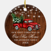 Waterverf  vrachtwagenlantaarns nieuw startpunt keramisch ornament (Achterkant)