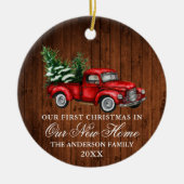 Waterverf  vrachtwagenpark Ons nieuwe thuis Keramisch Ornament (Voorkant)